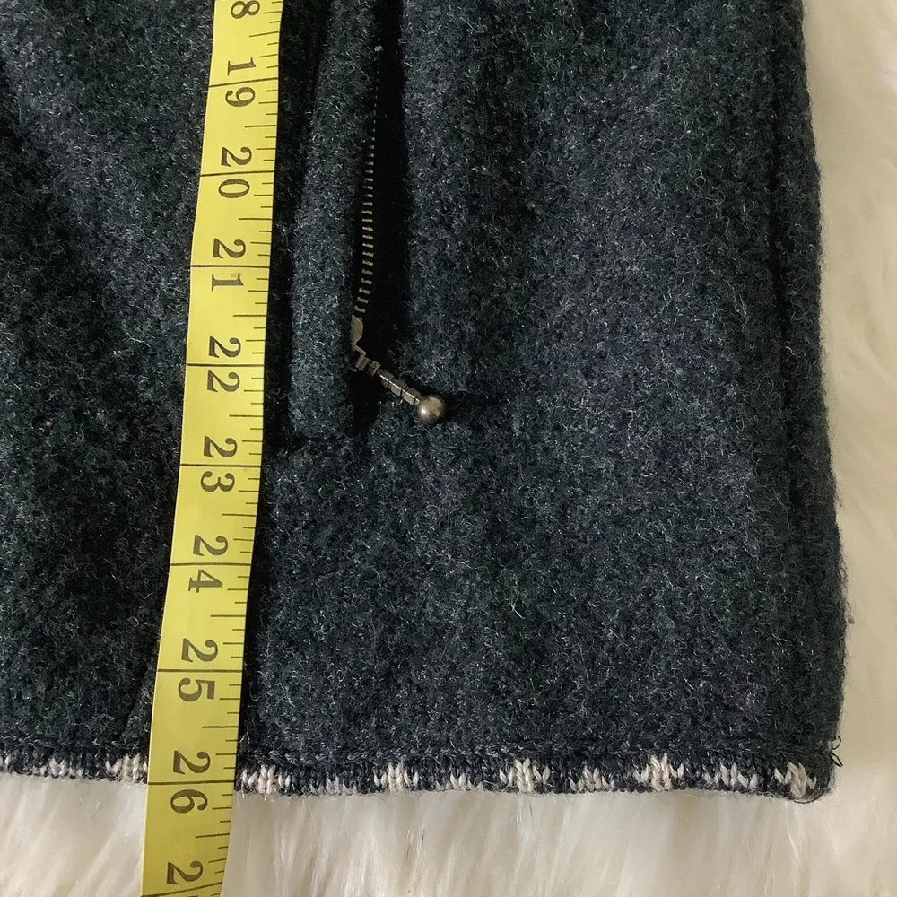 Icelandic Design 100% Wool Full Zip Fair Isle Floral Embroidered Jacket Womens M - Picture 11 of 13